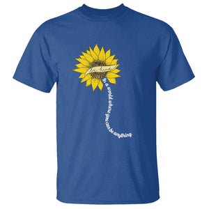 Be Kind T Shirt In A World Where You Can Be Anything Sunflower TS09 Royal Blue Print Your Wear