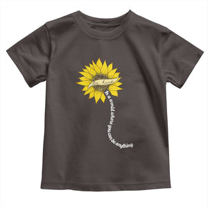 Be Kind Toddler T Shirt In A World Where You Can Be Anything Sunflower TS09 Dark Chocolate Print Your Wear