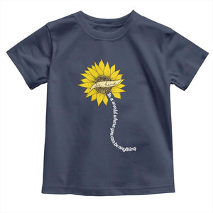 Be Kind Toddler T Shirt In A World Where You Can Be Anything Sunflower TS09 Navy Print Your Wear