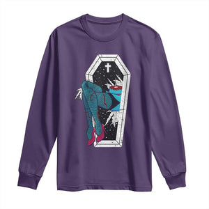 Creepy Halloween Long Sleeve Shirt Sexy Zombie Legs Flash Tattoo Coffin TS09 Purple Print Your Wear