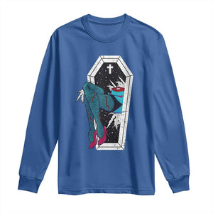 Creepy Halloween Long Sleeve Shirt Sexy Zombie Legs Flash Tattoo Coffin TS09 Royal Blue Print Your Wear