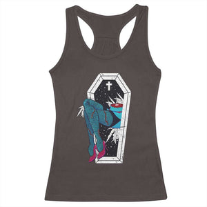 Creepy Halloween Racerback Tank Top Sexy Zombie Legs Flash Tattoo Coffin TS09 Dark Chocolate Print Your Wear