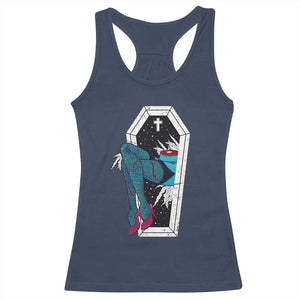 Creepy Halloween Racerback Tank Top Sexy Zombie Legs Flash Tattoo Coffin TS09 Navy Print Your Wear