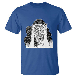 Creepy Aesthetic All Eyes On Me Psycho Girl T Shirt TS09 Royal Blue Print Your Wear