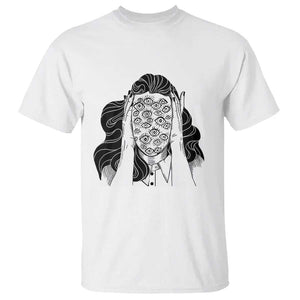 Creepy Aesthetic All Eyes On Me Psycho Girl T Shirt TS09 White Print Your Wear