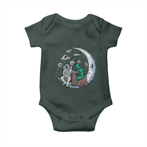 Funny Alien Ink Astronaut Outer Space Baby Onesie TS09 Dark Forest Green Print Your Wear