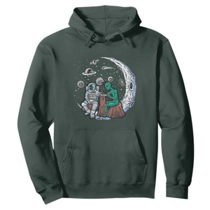 Funny Alien Ink Astronaut Outer Space Hoodie TS09 Dark Forest Green Print Your Wear