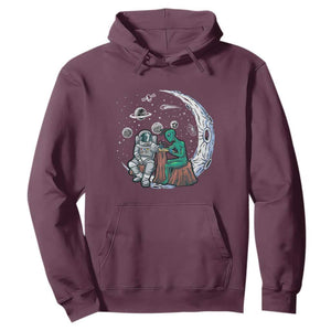 Funny Alien Ink Astronaut Outer Space Hoodie TS09 Maroon Print Your Wear