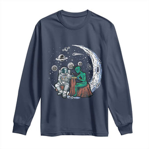 Funny Alien Ink Astronaut Outer Space Long Sleeve Shirt TS09 Navy Print Your Wear