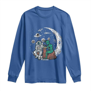 Funny Alien Ink Astronaut Outer Space Long Sleeve Shirt TS09 Royal Blue Print Your Wear