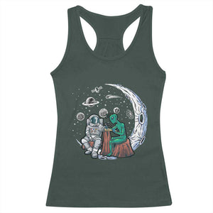 Funny Alien Ink Astronaut Outer Space Racerback Tank Top TS09 Dark Forest Green Print Your Wear