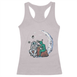 Funny Alien Ink Astronaut Outer Space Racerback Tank Top TS09 Ice Gray Print Your Wear