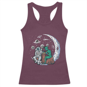 Funny Alien Ink Astronaut Outer Space Racerback Tank Top TS09 Maroon Print Your Wear