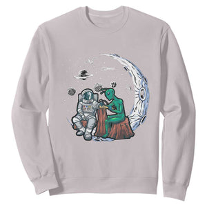 Funny Alien Ink Astronaut Outer Space Sweatshirt TS09 Ice Gray Print Your Wear