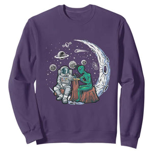 Funny Alien Ink Astronaut Outer Space Sweatshirt TS09 Purple Print Your Wear