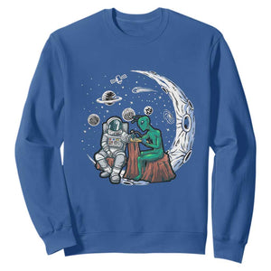 Funny Alien Ink Astronaut Outer Space Sweatshirt TS09 Royal Blue Print Your Wear