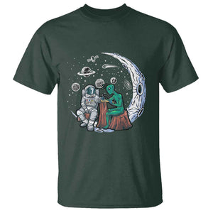 Funny Alien Ink Astronaut Outer Space T Shirt TS09 Dark Forest Green Print Your Wear