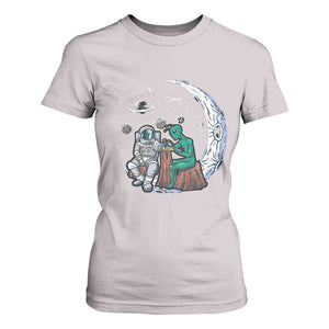 Funny Alien Ink Astronaut Outer Space T Shirt For Women TS09 Ice Gray Print Your Wear