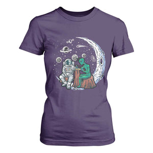 Funny Alien Ink Astronaut Outer Space T Shirt For Women TS09 Purple Print Your Wear