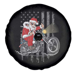 Christmas Santa Claus Riding Motorbike Patriotic USA Spare Tire Cover TS09 Print Your Wear