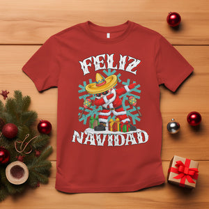 Feliz Navidad Dabbing Christmas Spanish Sombrero T Shirt TS09 Red Printyourwear