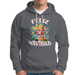 Feliz Navidad Dabbing Christmas Spanish Sombrero Hoodie TS09 Charcoal Printyourwear