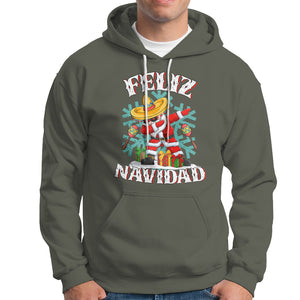 Feliz Navidad Dabbing Christmas Spanish Sombrero Hoodie TS09 Military Green Printyourwear