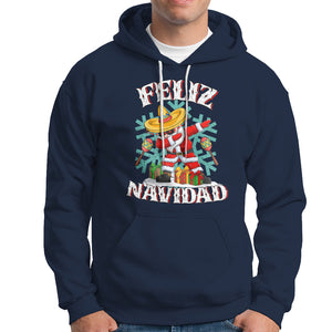 Feliz Navidad Dabbing Christmas Spanish Sombrero Hoodie TS09 Navy Printyourwear