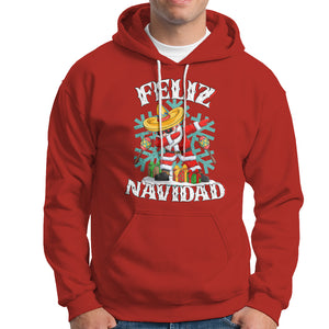 Feliz Navidad Dabbing Christmas Spanish Sombrero Hoodie TS09 Red Printyourwear