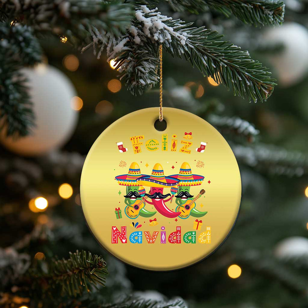 Mexico Xmas Christmas Ornament Feliz Navidad Mexican Fiesta Hot Pepper Guitar Party TS09 Print Your Wear