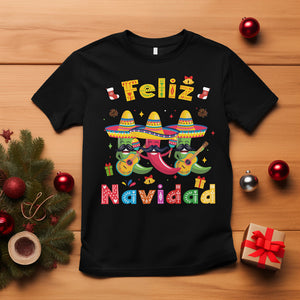 Feliz Navidad Mexican Fiesta Hot Pepper Guitar Party T Shirt TS09 Black Printyourwear