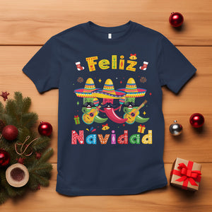 Feliz Navidad Mexican Fiesta Hot Pepper Guitar Party T Shirt TS09 Navy Printyourwear