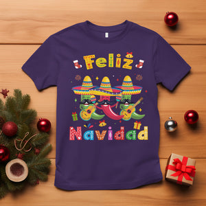 Feliz Navidad Mexican Fiesta Hot Pepper Guitar Party T Shirt TS09 Purple Printyourwear