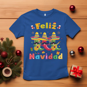 Feliz Navidad Mexican Fiesta Hot Pepper Guitar Party T Shirt TS09 Royal Blue Printyourwear