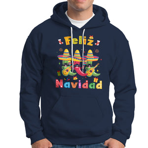 Feliz Navidad Mexican Fiesta Hot Pepper Guitar Party Hoodie TS09 Navy Printyourwear