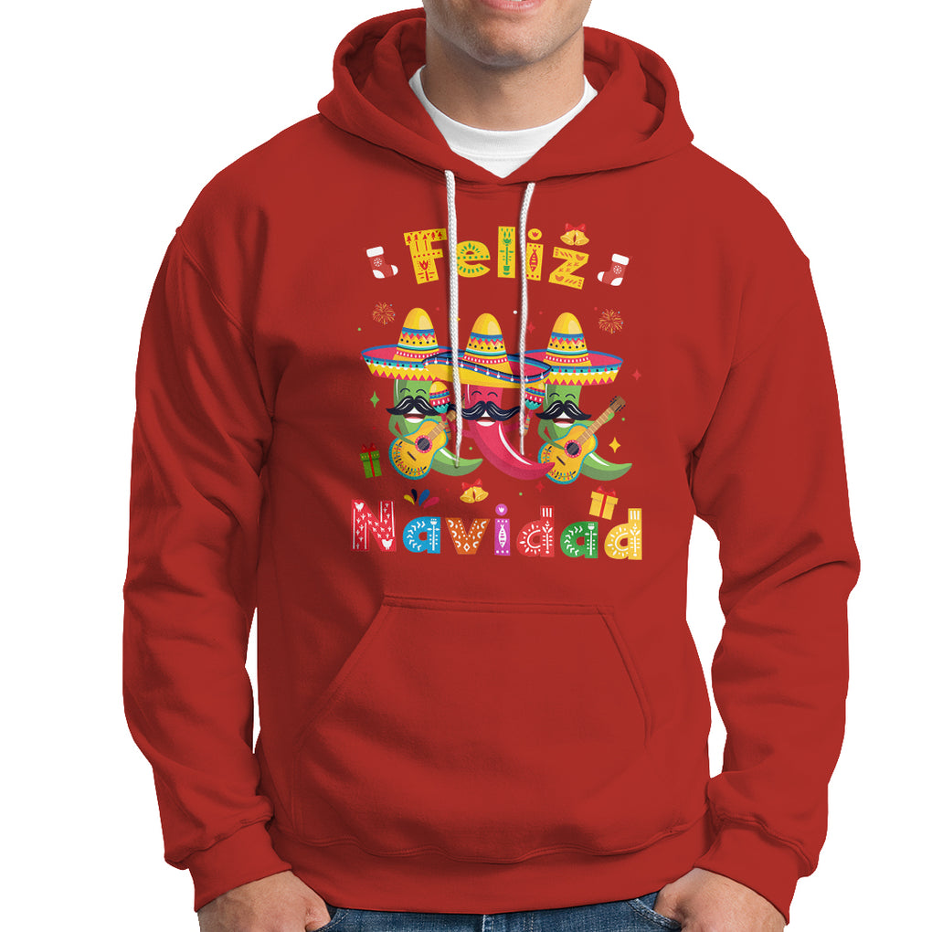 Feliz Navidad Mexican Fiesta Hot Pepper Guitar Party Hoodie TS09 Red Printyourwear