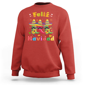Feliz Navidad Mexican Fiesta Hot Pepper Guitar Party Sweatshirt TS09 Red Printyourwear