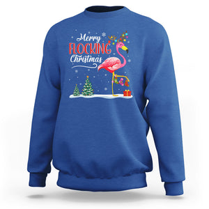 Merry Flocking Christmas Pink Flamingo Funny Xmas Socks Sweatshirt TS09 Royal Blue Printyourwear