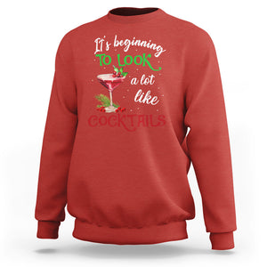 It's Beginning To Look A Lot Like Cocktails Funny Christmas Sweatshirt TS09 Red Printyourwear