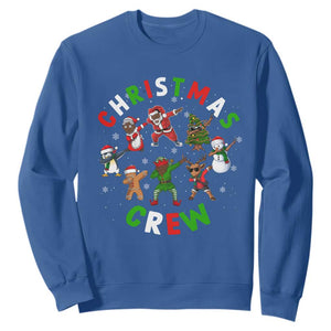 Christmas Crew Black African American Santa Reindeer Snowman Dabbing Sweatshirt TS09 Royal Blue Printyourwear