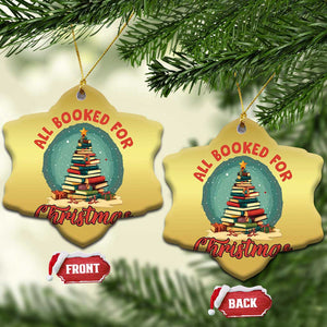 Xmas Book Lover Christmas Ornament All Booked For Christmas Tree Bookaholic TS09 Snow Flake Gold Print Your Wear