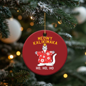 Hawaiian Xmas Cute Cat Christmas Ornament Meowy Kalikimaka Hawaiian Cat Ho Ho Ho Xmas Tree TS09 Print Your Wear