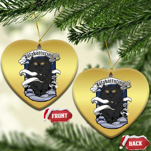 Icelandic Xmas Christmas Ornament Yule Cat Jolakotturinn Xmas Eve TS09 Heart Gold Print Your Wear