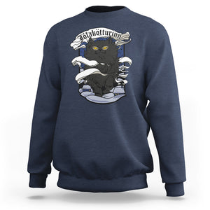 Icelandic Christmas Sweatshirt Yule Cat Jolakotturinn Xmas Eve TS09 Navy Printyourwear