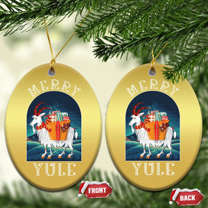 Yule Goat Christmas Ornament Jul Nordic Yuletide TS09 Oval Gold Print Your Wear