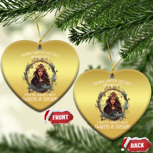 Yule Christmas Ornament Merry Winter Solstice Awakens In Sunshine TS09 Heart Gold Print Your Wear