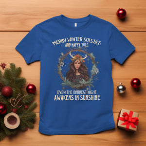 Merry Winter Solstice And Happy Yule Fairy Awakens In Sunshine T Shirt TS09 Royal Blue Printyourwear