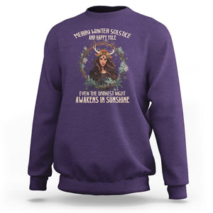 Merry Winter Solstice And Happy Yule Fairy Awakens In Sunshine Sweatshirt TS09 Purple Printyourwear