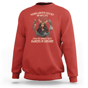 Merry Winter Solstice And Happy Yule Fairy Awakens In Sunshine Sweatshirt TS09 Red Printyourwear