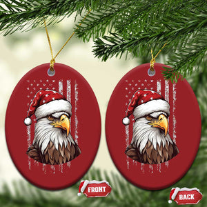 Patriotic Xmas Christmas Ornament Santa Bald Eagle USA Flag Xmas TS09 Oval Red Print Your Wear